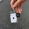 Einzigartiger Poker-Spiel-Themen-Schlüsselanhänger-Anhänger für Modeaccessoires mit Ornamente aus Acryl-Legierung