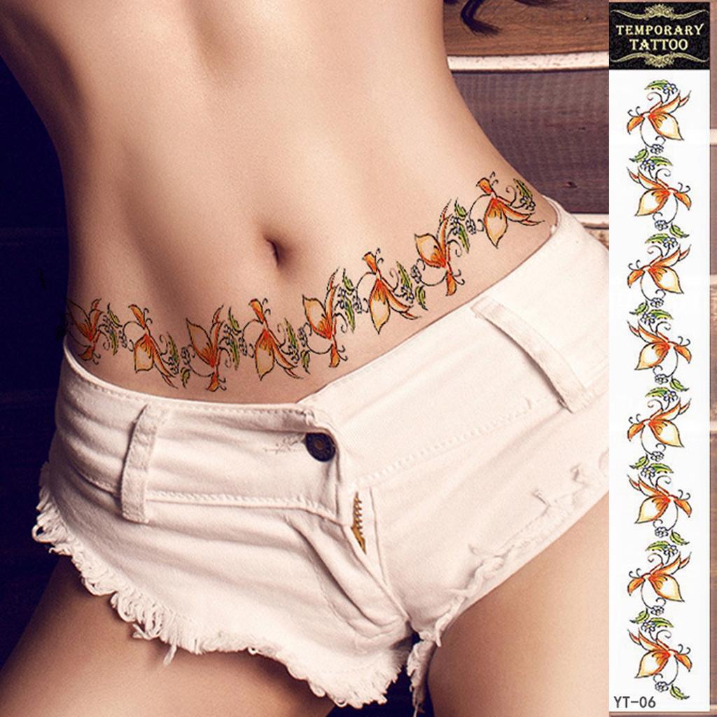 10pcs Temporary Tattoos Stickers Waist Belly Waterproof Tattoo Stickers for Women