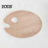 Fine Art Mixing Board Wooden Paint Palette with Thumb Hole for Oil, Acrylic, Durable Artist Tray Watercolor Painting, Oval-Shaped Wood Artists