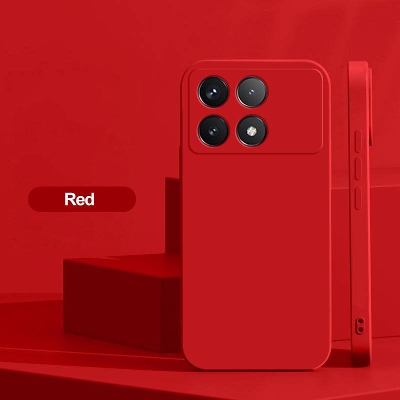 Für Poco X6 Pro Hülle Quadratische Flüssigsilikon Handyhülle Für Xiaomi Poco X6 Pro Poco X 6 Pro X6Pro Pocox6 Pro 5G Stoßfest Weiche Hülle