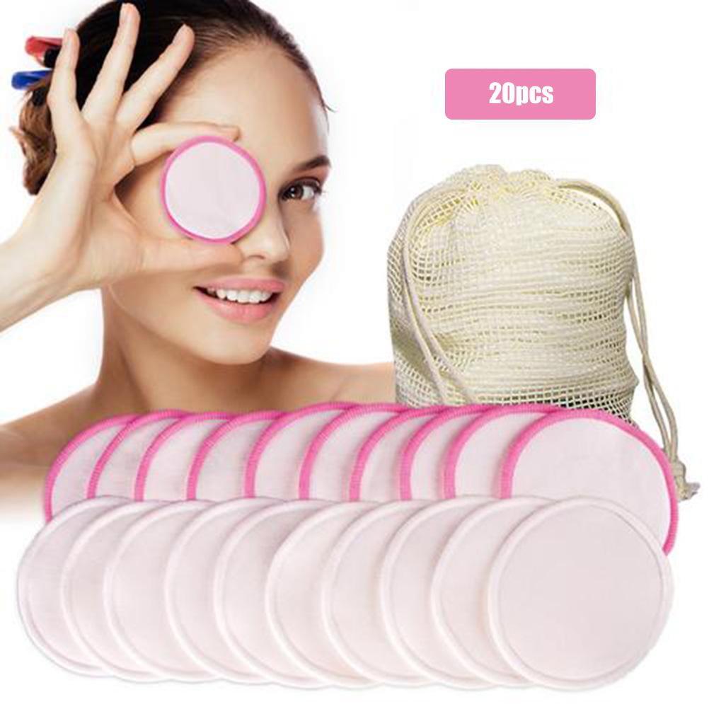 

Многоразовые салфетки для снятия макияжа, 3 слоя, круглые, моющиеся салфетки для лица с сетчатым мешочком