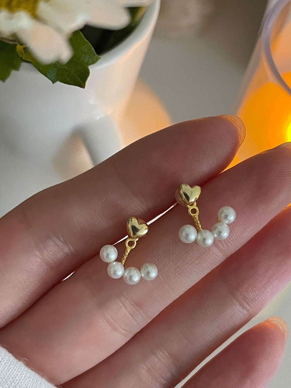 

Свежие и милые серьги-гвоздики с жемчугом, простой нишевый дизайн, высокое чувство, изысканные серебряные серьги-иглы, новая мода 925 silver needles