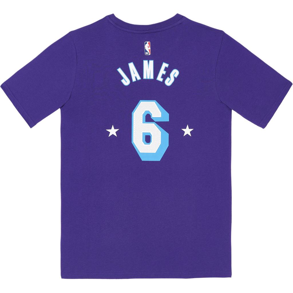 Nike NBA Kolaborační tričko NBA Los Angeles Lakers Logo dvojité hvězdy LeBron James Sportovní Basketbalový Krátký rukáv Dětské topy 3Z2B7FEKB-LAK06