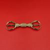 Large trident vajra, 16cm long, used in esoteric Buddhism, Buddhist ritual implement, temple implement, hand implement, vajra, brass