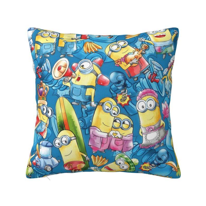 

Custom The Rise Of Gru Minions Film Pillow Covers for Living Room Anime Cute Cartoon Luxury Cushion Cover Square Pillowcase 20x20Inch