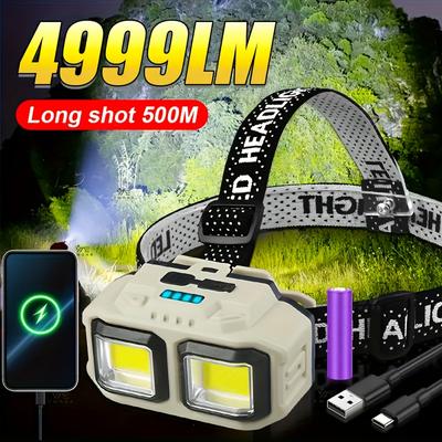 Super Bright LED Rechargeable Headlights with 4 Lighting Modes, Durable Maintenance, Outdoor, Fishing, Camping, Hiking, Night Riding, Gifts