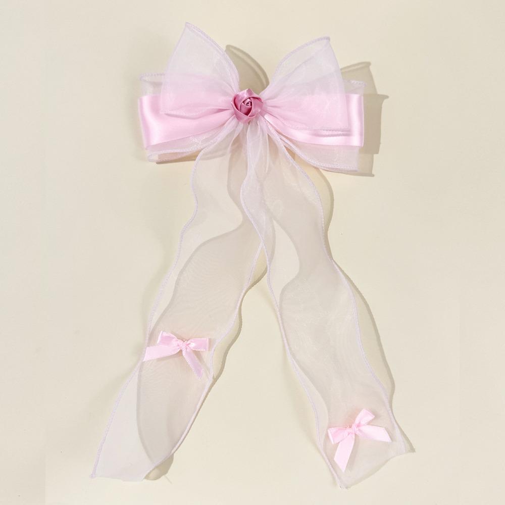 

Tulle Ribbon Bow Brooches for Women Fabric Rose Flower Lapel Pins Shirt Collar Pin Elegant Wedding Party Jewelry Accessories рожевий