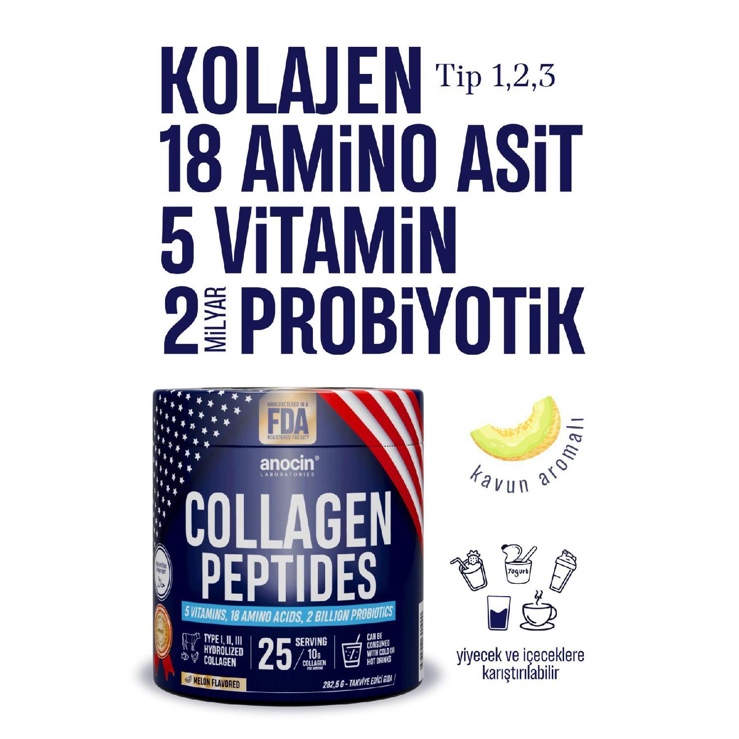 

Collagen Peptides 18 Amino Acid 5 Vitamins 2 Billion Probiotics, 100% Pure And Natural Collagen Peptide