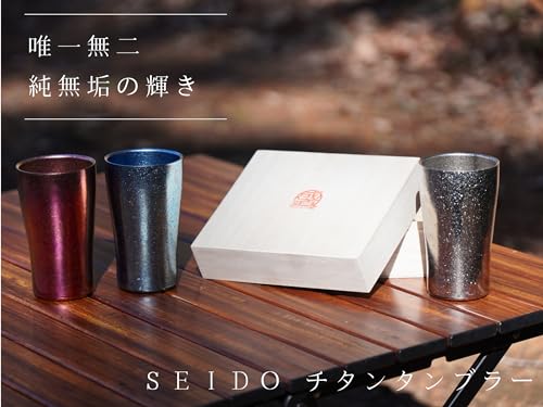 SEIDO Double-Walled Titanium Tumbler, Titanium Glass, Premium Gift, Dishwasher Safe, 300ml (Silver)