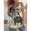Dame Tanktop med Print og Plisseringer