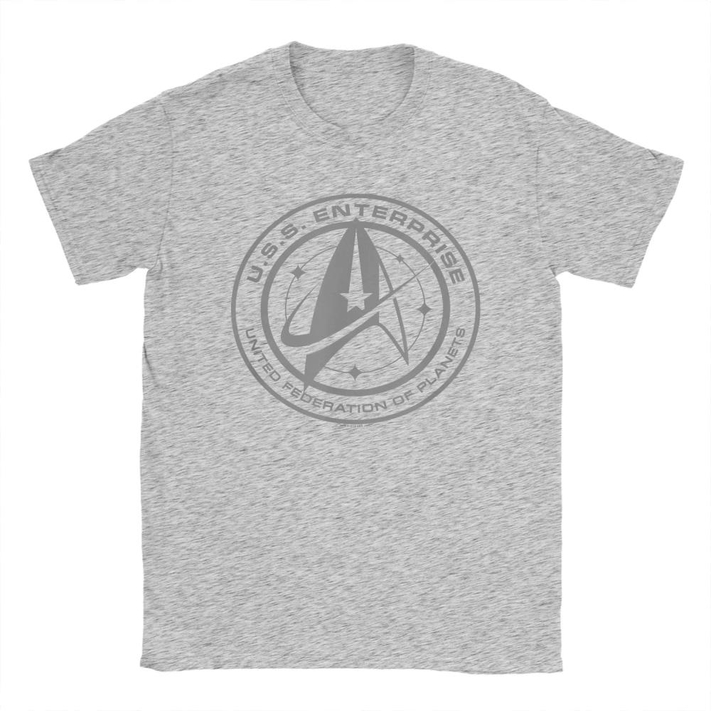 Stars Treks Discovery Enterprise Crest Print T-Shirt for Men Round Collar Cotton Women T Shirts Short Sleeve Tees Adult Clothing
