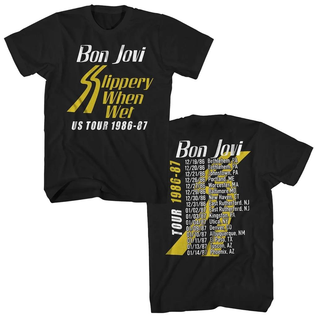 Kapela Bon Jovi Klasické Album Plakát Grafický Potisk Tričko Ležérní Oversize Muži Ženy Bavlna Streetwear Harajuku Styl Tričko
