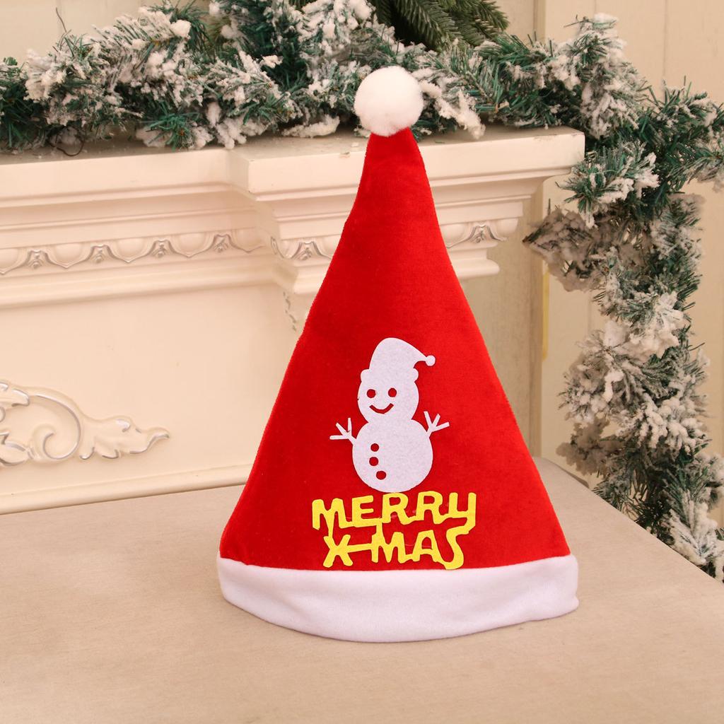 Pălărie Aplicată din Catifea de Mătase Crăciun Pălărie de Moș Crăciun pentru Adulți Pălărie de Desene Animate Pălărie de Moș Crăciun Aranjament de Crăciun
