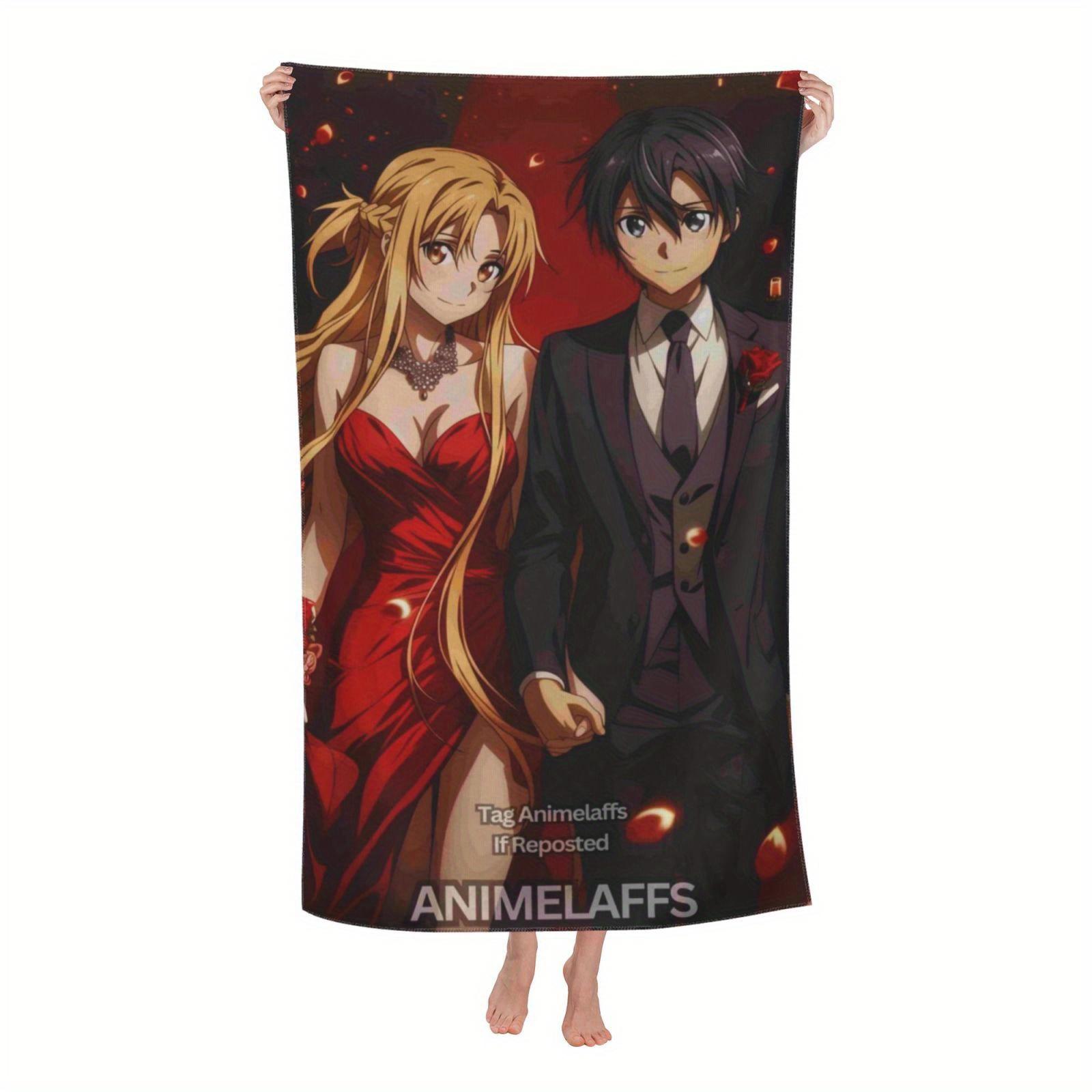 

Romantic Anime Couple Bath Towel - Soft, Super Absorbent & Unique Design for Everyday Use & Perfect Gift for Anime Fans 50x100cm