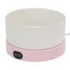 Ceramic Cat Heated Water Bowl Constant Temperature Winter Dog Heated Dish for Pets Dogs Cats Large White Bowl + Pink