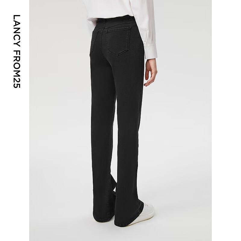 Langzi Retro High-Waist Flared Straight Jeans