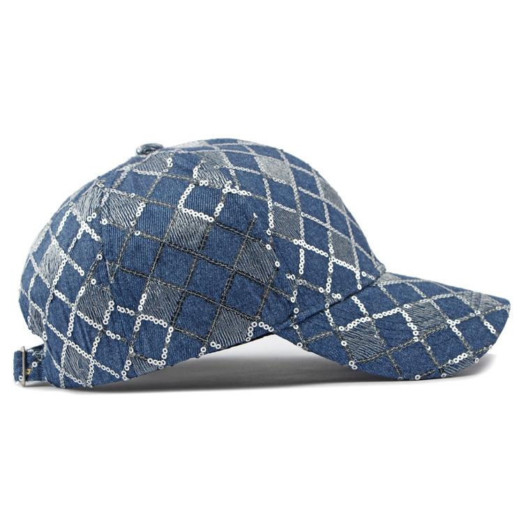 Sequin Baseball Top Cap Hard Womens Outdoor Sun Hat