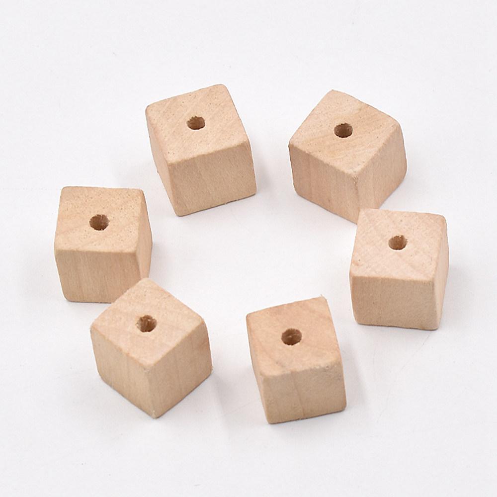 10 piezas Cubo Cuadrado Madera Natural 15mm 20mm 25mm 30mm Cuentas Sueltas para Manualidades DIY Artesanía en Madera Accesorios para Fabricación de Joyería