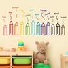 Creative Colorful Pencil Wall Sticker Removable Waterproof PVC Art Decal Upgrades For Living Room Kids Room Homes Decors