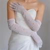 Elegant Gloves Pearls Full Finger for Proms Concert Evening Banquet Accessory Long Gloves for Bride and Bridesmaids