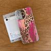 Rose Red Leopard Print Acrylic Compatible for 15/14 for 17 AIR Glitter Pink Lens Drop-Resistant Phone Case
