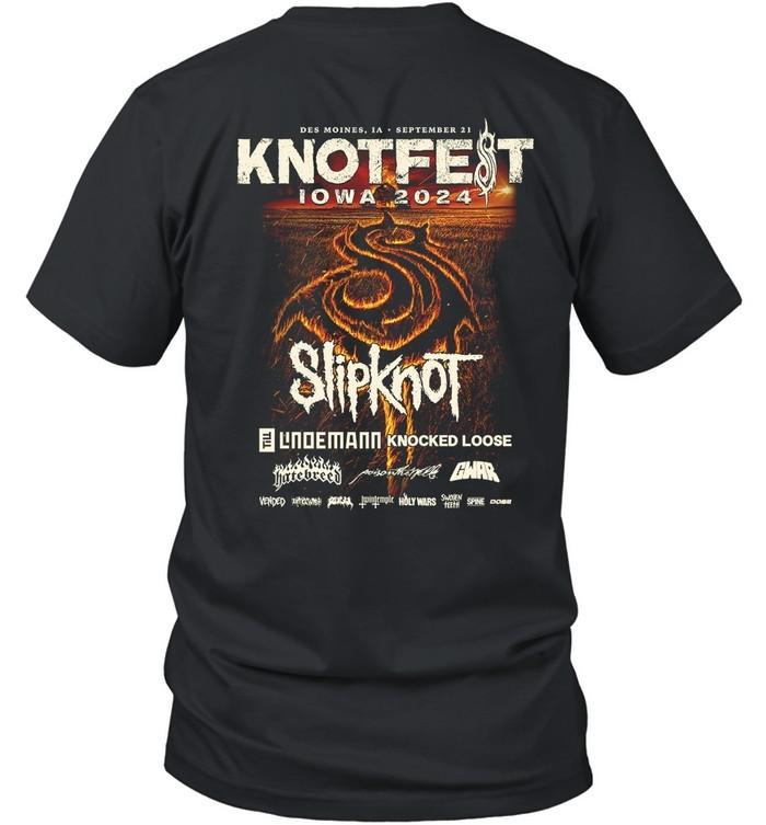 Knotfest Burning Goat Skull Iowa 2024 Tour Shirt Unisex T-Shirt XXXXL