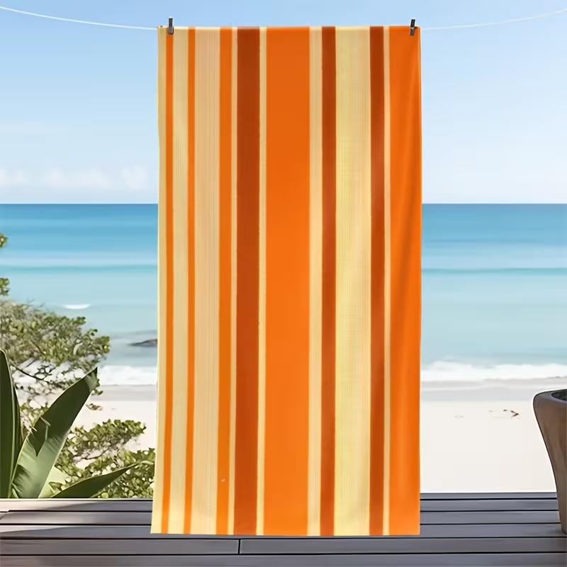 

Vibrant Rainbow Diagonal Striped Beach Towel Colorful Gradient Wavy Line Art Print Soft Absorbent Quick Dry Towel for Beach W30*H60(CM)