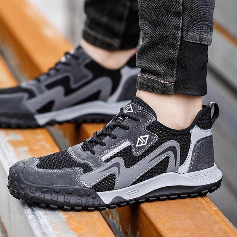 mens fashion breathable steel toe caps shoes air mesh summer work sneakers worker safety boots tooling security footwear protect