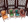 Chaises de Maison de Poupée Style Vintage Échelle 1/12 Chaise de Salle à Manger pour Poupée Meubles Miniatures Modèle de Scène