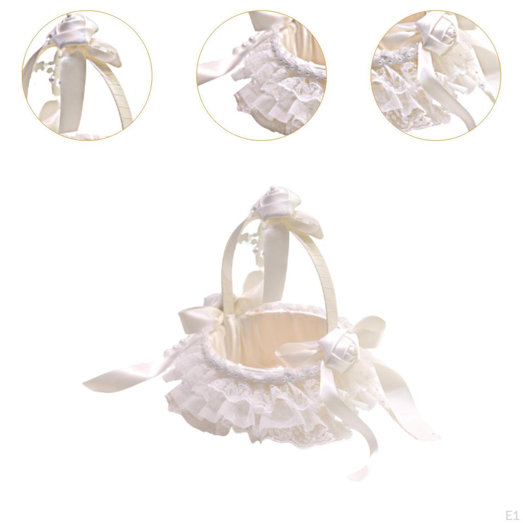 Fashionable Flower Girl Basket for Garden Ceremonies And Parties