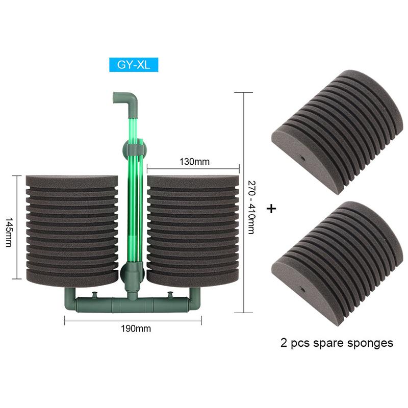Double Head Sponge Filter for Fish Tank Cleaning Purifying Water Quality Pneumatic Filter Silent Aquarium Supplies Accessories