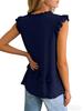 2026 Summer Women's Solid Color Ruffled V-Neck Vest Top