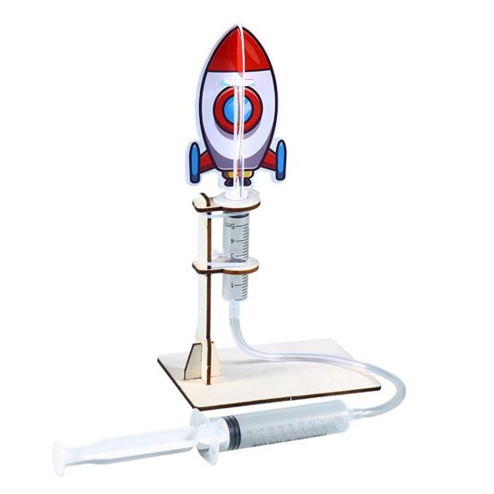 1 Sada DIY Model Raketometu Ručně Vyráběné Dřevěné Puzzle Vzduchem Poháněná Raketa Stavební Řemesla Děti STEM Vzdělávací Vědecký Experiment Hračka