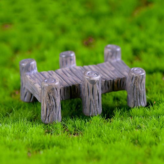 Mini Bridge Miniatyrmodell Håndverk Landskap Fairy Statue Figur Hagedekor