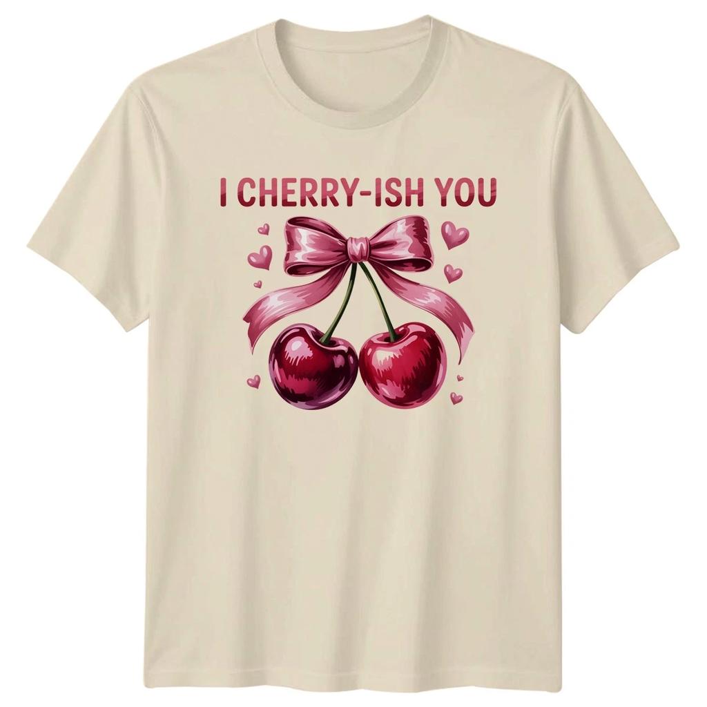 I Cherry-Ish You Womens T-Shirt Pun Romance Valentines Day Gift For Her