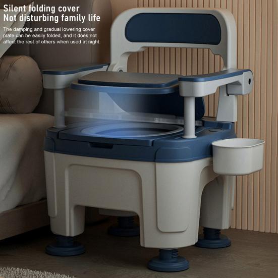 Bedside Commode, Adult Portable Toilet, Toilet Chair Seat with Handles, Height Adjustable Mobile Portable Toilet, Adult Potty Chair Load 882lb for