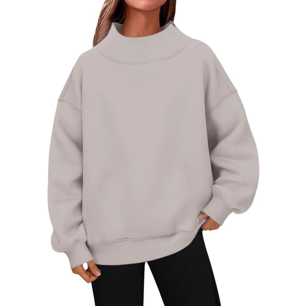 1116 New European beautiful women's sweatshirt long-sleeved turtleneck sweatshirt casual sweater fleece top