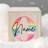 Personalized Money Box Kids Money Boxes Rainbow Letter with Name Coin Collection Box Wooded Coin Bank Child Birthday Shower Gift