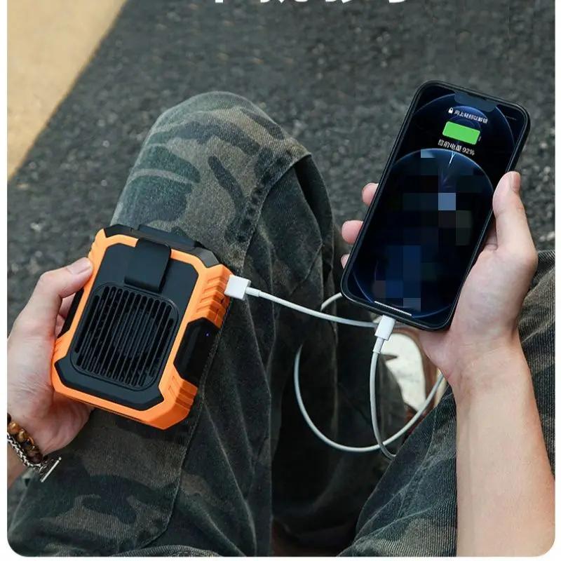 Portable Waist Fan Powerbank Rechargeable Usb Fan Summer Multifunctional Hanging Waist Fan With Large Battery Outdoor Small Fan