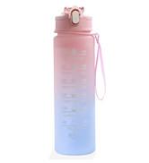 24 Oz Water Bottle with Times To Drink and Straw, Motivational Drinking Water Bottles with Carrying Strap, Leakproof BPA & Toxic