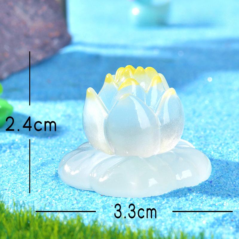 Leuchtende Blütenknospen Lotus Ökologisches AquariumAquarium Landschaftsdekoration Harzzubehör und Ornamente