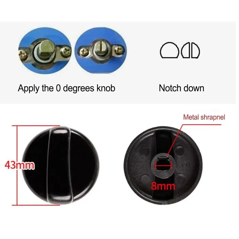 1/2/5Pcs General Gas Stove Cooker Control Knob Plastic Handle 8mm Hob Knobs Range Oven For Benchtop Burner