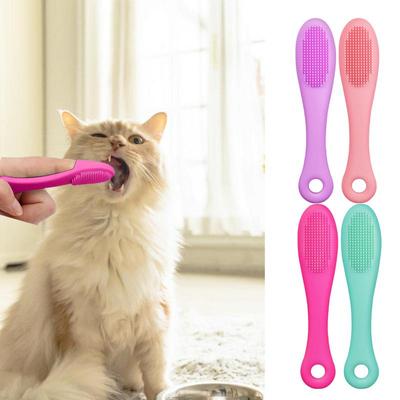 Weiche Kinnbürste für Haustiere Weiche Silikon-Katzen-Kinnbürste Kinnschrubber Rutschfester Finger Haustierzubehör Reinigungsbürste für Haustiere & Hunde