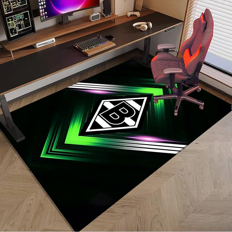 1PC Monchengladbach Emblem Rug Game Carpet, Floor Mat for Bedroom Living Room Entryway Rug, Home Decor Idea Gift for Christmas birthday