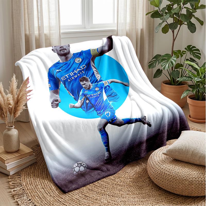 Kevin De Bruyne Theme Blanket Soft Flannel Blanket Plush Throw Blanket Cozy Sofa Bed Blanket for Home Decor