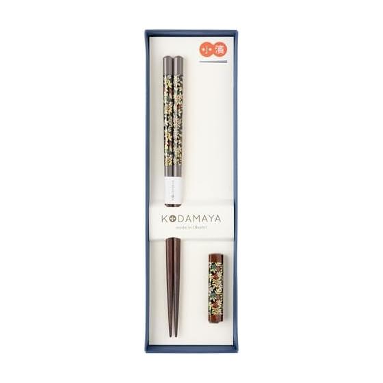 Personal Gift Chopsticks and Chopstick Rest Set, Garden GC-K11, 23.0cm Chopsticks, 5.8x1.2cm Chopstick Rest, Dishwasher Safe (Chopsticks Only),