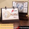 2026 Chinese Style Wooden Desk Calendar - Office Desktop Ornament & Gift