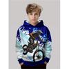 Trendy Boys Hip Hop Pattern Hoodie - Casual Long Sleeve Hoodie, Polyester Knitted Fabric, Spring and Autumn Style