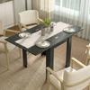 Extendable Dining Table For 4 6 People In Wood And Steel 140x80x77.5 Cm Black