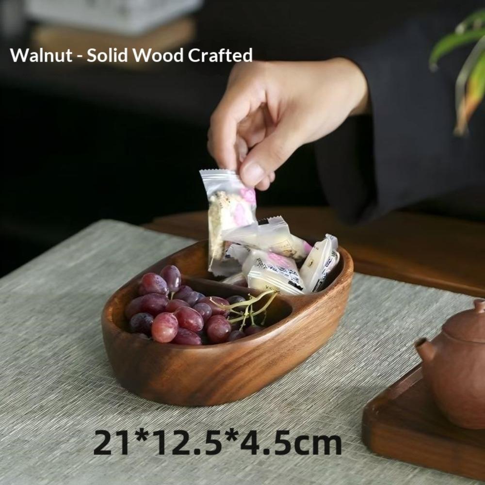 South American Walnut Melon Seeds Plate Japanese Solid Wood Snacks Fruit Dessert Tray Creative Acacia Wood Dessert Plate